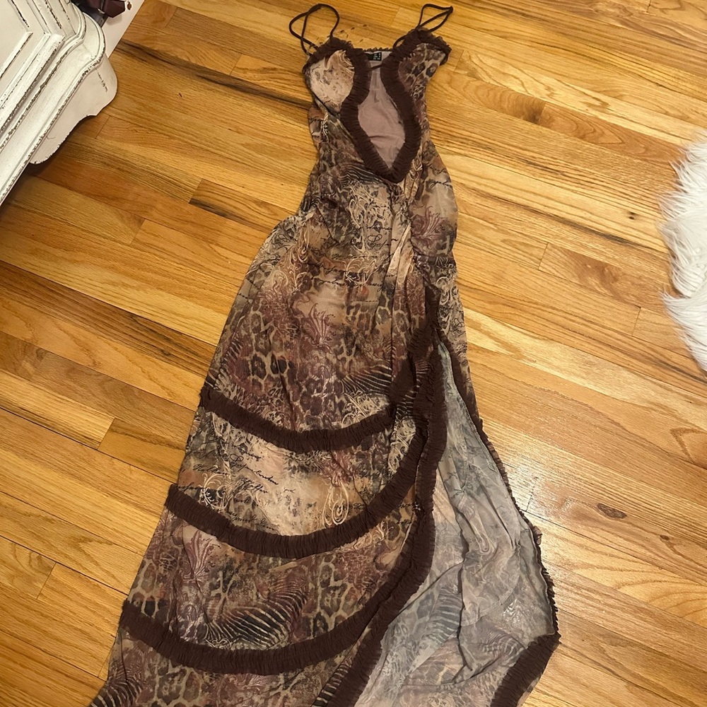 Jaded London Multi-Tone Sheer Maxi Dress